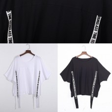   black o neck cotton tunics for women short sleeve tunic summer shirts