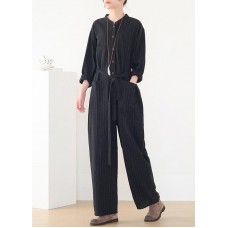   black style foreign fashion jumpsuit casual all-match pants