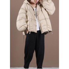 women nude warm winter coat Loose  ting down jacket hooded Button Down overcoat