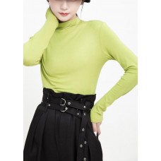 DIY elastic cotton high neck Blouse Inspiration green  