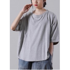 Boutique Grey si  open Cotton Tops Summer